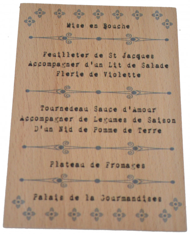 carte menu mariage...rétro