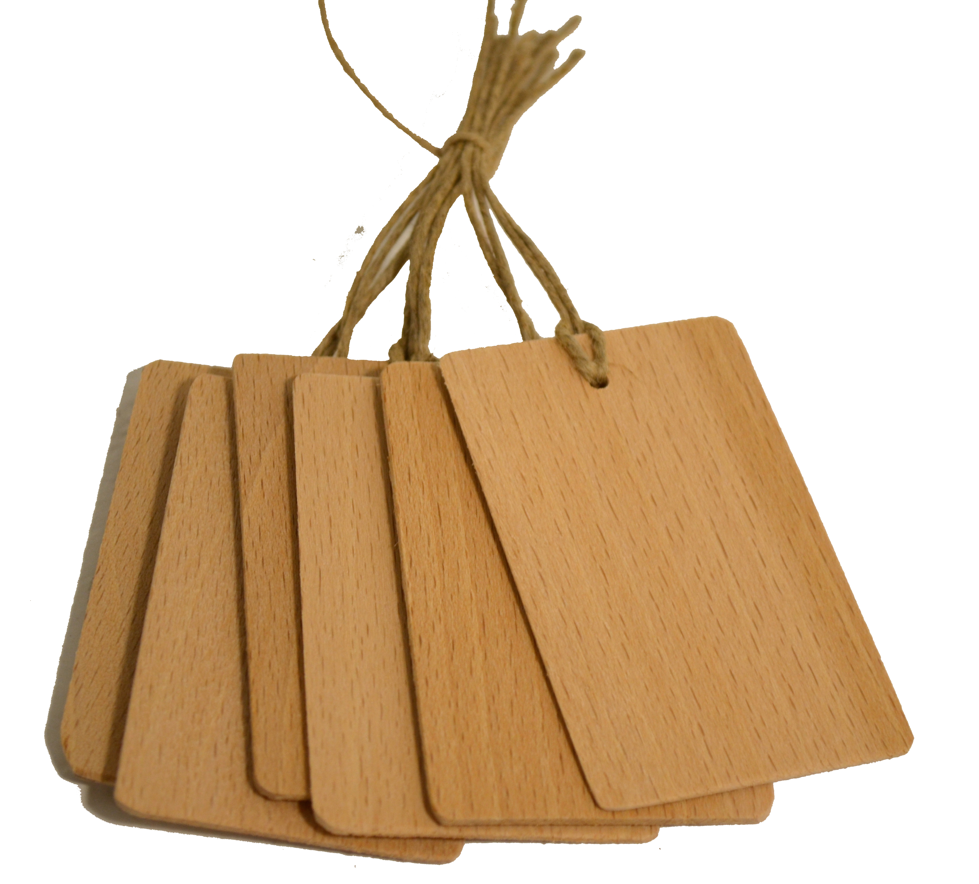 Etiquettes En Bois Rayées Vertes (lot De 6